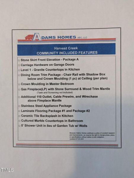 Harvest Creek community features