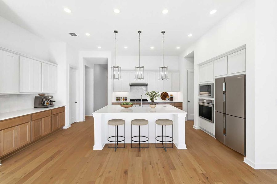 Furnished interior view inside a new home in 6 Creeks at Waterridge, Kyle (Image 9).