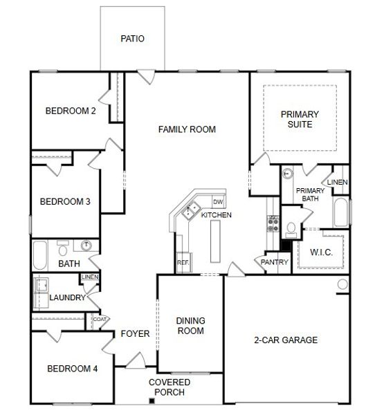2D floor plan layout for the Richmond by Piedmont Residential in The Reserve at Willow Oaks, Canton, GA (Image 3).