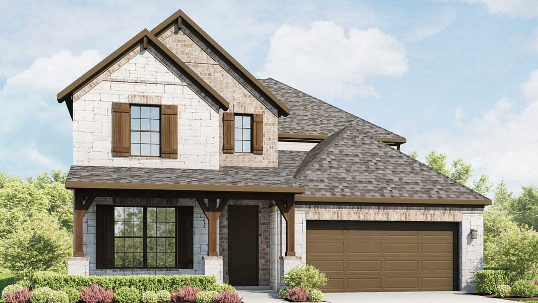 Representative exterior photo of a completed home built from the Elm by DRB Homes in Newhaven, Manor, TX (Image 21). Representative exterior photo of a completed home built from the Elm by DRB Homes in Newhaven, Manor, TX (Image 21).