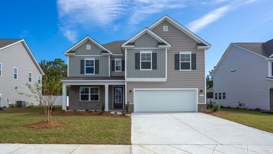 Representative exterior photo of a completed home built from the GLYNN by D.R. Horton in The Forest at Black Bear, Longs, SC (Image 2).