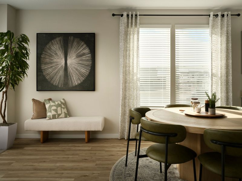 Representative furnished interior of a home built from the Tealight Six by Brookfield Residential in Barefoot, Firestone (Image 3).