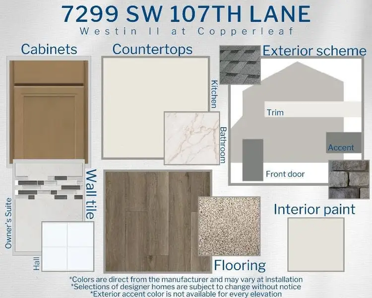Westin II - Colors for this home
