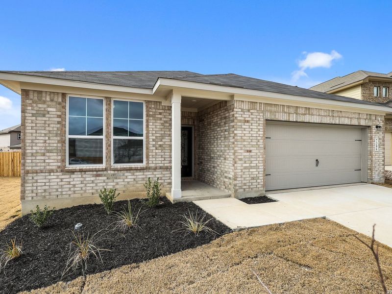 Exterior details and patio area of a home in Horizon Pointe, Converse (Image 3).