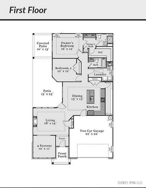 2D floor plan layout for the Palazzo Classic by Epcon Communities in The Cottages at 78 North, Sanford, NC (Image 3). 2D floor plan layout for the Palazzo Classic by Epcon Communities in The Cottages at 78 North, Sanford, NC (Image 3).