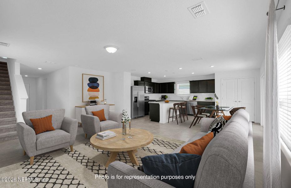 Furnished interior view inside a new home in Wells Landing, Jacksonville (Image 8).