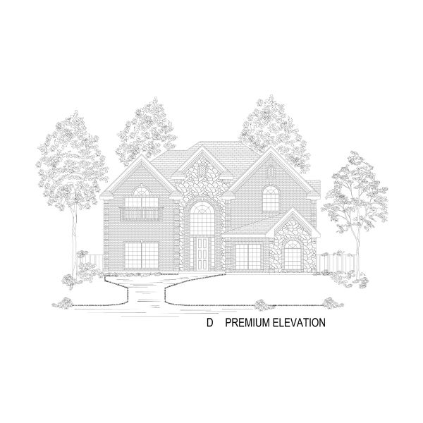 Representative rendering of the exterior for the Hillwood FSW (w/Media) by First Texas Homes (Image 7).