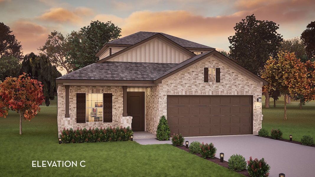 Representative exterior photo of a completed home built from the Brazos by CastleRock Communities in Lone Oak, San Antonio, TX (Image 5).