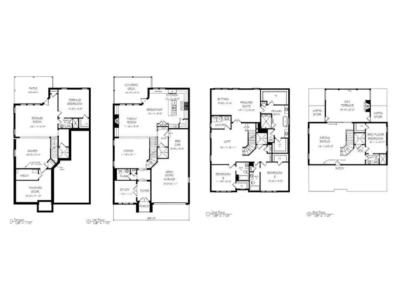 2D floor plan layout of this home in Laurel View, Suwanee, GA (Image 5).