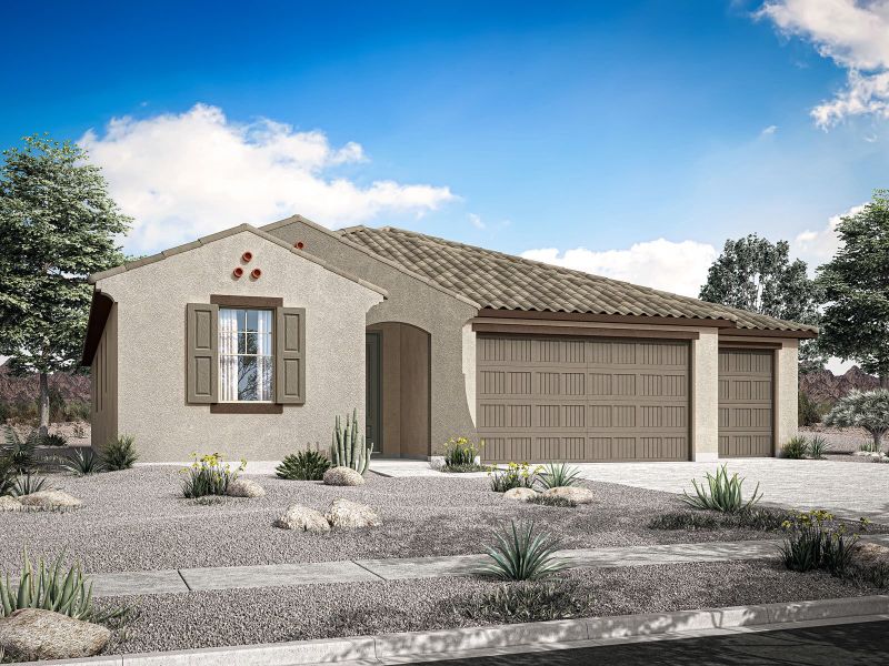 Representative exterior photo of a completed home built from the Blush by Mattamy Homes in Rosewood Heights, San Tan Valley, AZ (Image 3).