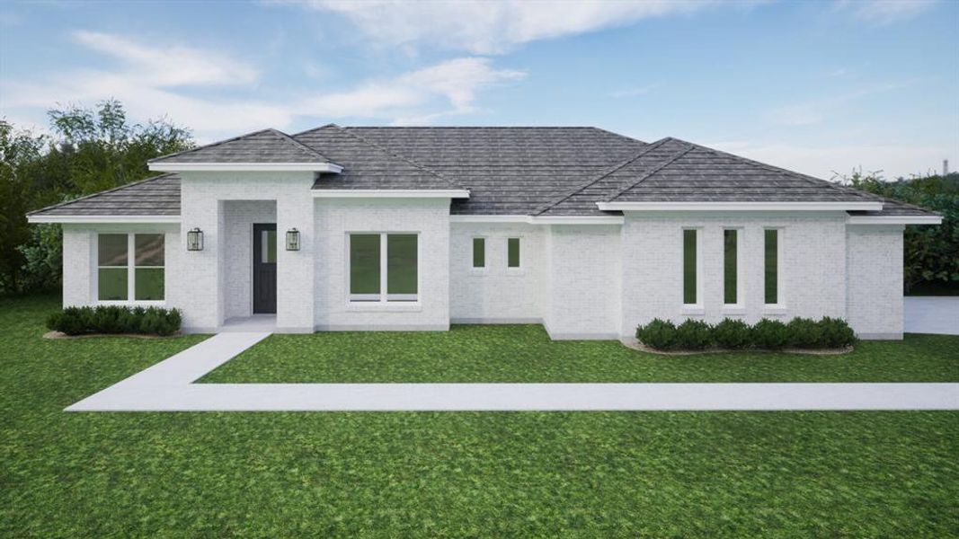 Front exterior of a new home in , Springtown, TX, highlighting curb appeal (Image 1).