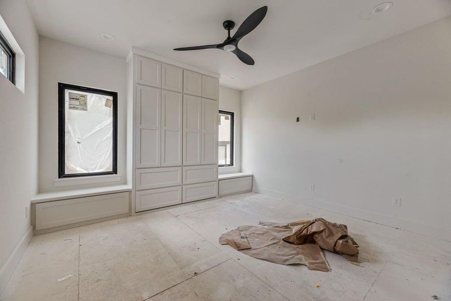 Second floor bedroom with custom murphy bed and en suite bathroom. Second floor bedroom with custom murphy bed and en suite bathroom.