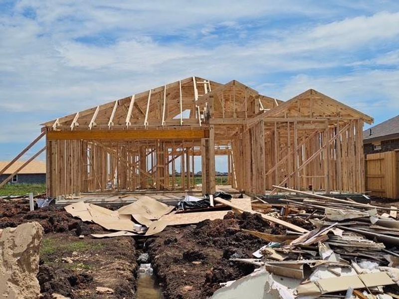 In-progress construction of a new home in Canterra Creek 45' and 50' Homesites, Iowa Colony, TX (Image 28). In-progress construction of a new home in Canterra Creek 45' and 50' Homesites, Iowa Colony, TX (Image 28).