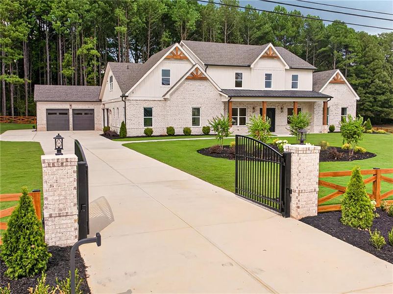 Front exterior of a new home in , Lawrenceville, GA, highlighting curb appeal (Image 28).