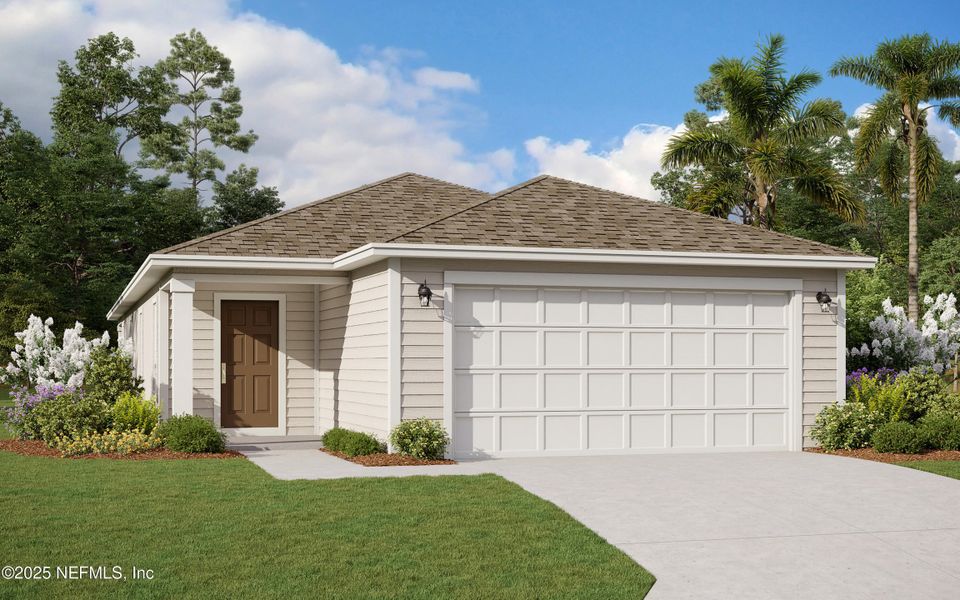 Front exterior of a new home in Cedar Creek, Jacksonville, FL, highlighting curb appeal (Image 1). Front exterior of a new home in Cedar Creek, Jacksonville, FL, highlighting curb appeal (Image 1).
