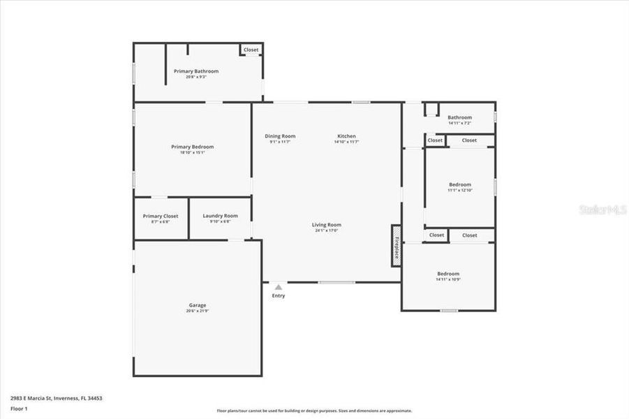 2D floor plan layout of this home in , Inverness, FL (Image 3). 2D floor plan layout of this home in , Inverness, FL (Image 3).