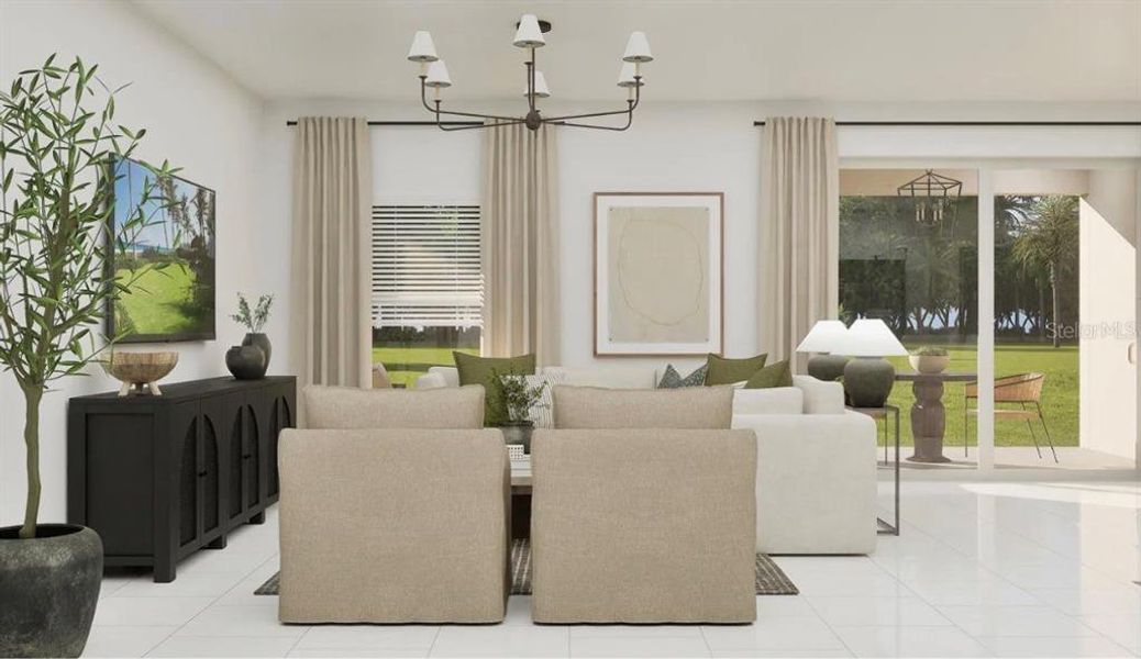 Furnished interior view inside a new home in Island Lakes at Coco Bay, Englewood (Image 8).