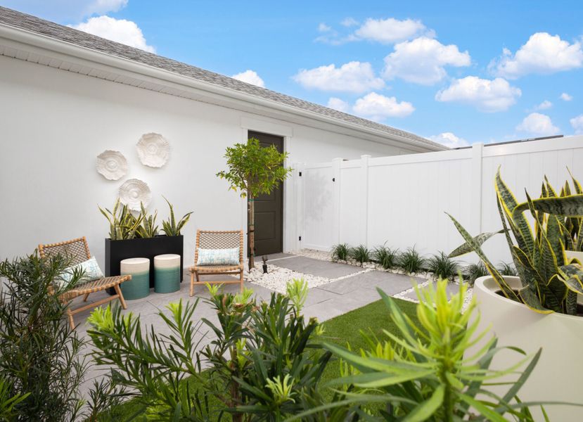 Representative exterior details of a home built from the Oxeye by Mattamy Homes in Newfield, Palm City (Image 3).