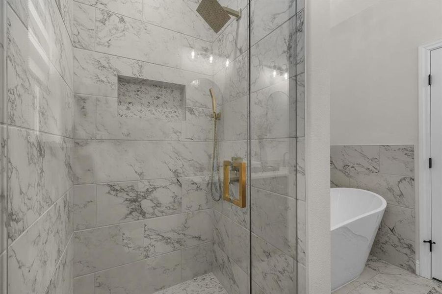 Bathroom with separate shower and tub