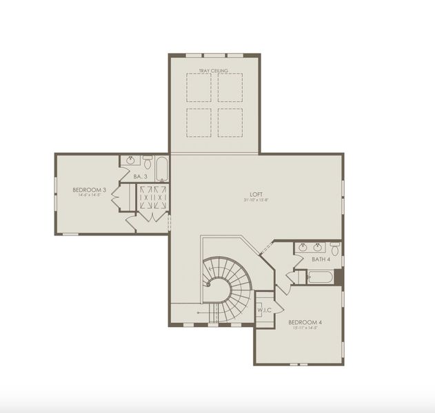 2D floor plan layout for the Sanibel by Pulte Homes in The Landings at Saint Johns, St. Johns, FL (Image 4).