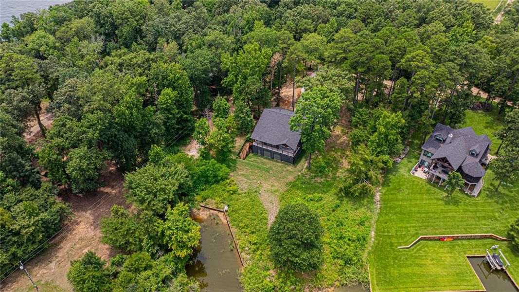Bird's eye view of a large body of water Bird's eye view of a large body of water