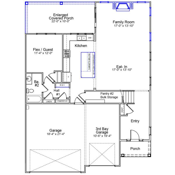 2D floor plan layout of this home in Grand Park, Leland, NC (Image 2).