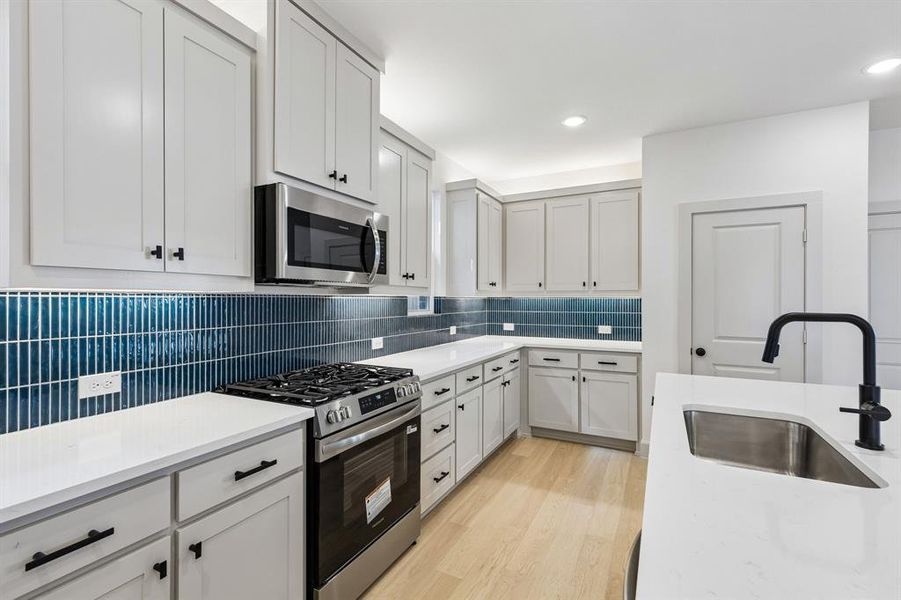 No shortage of storage, prep space or style in this over the top kitchen! No shortage of storage, prep space or style in this over the top kitchen!