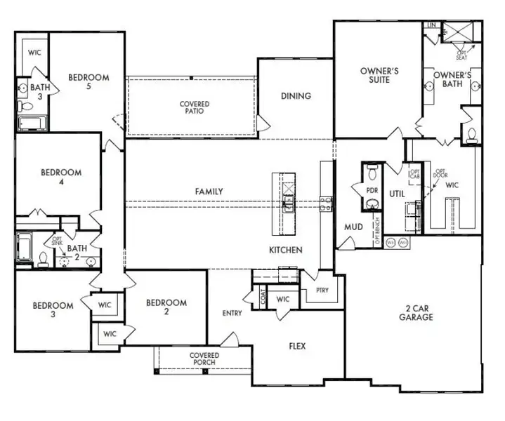 2D floor plan layout of this home in Estates of Palmer, Palmer, TX (Image 2).