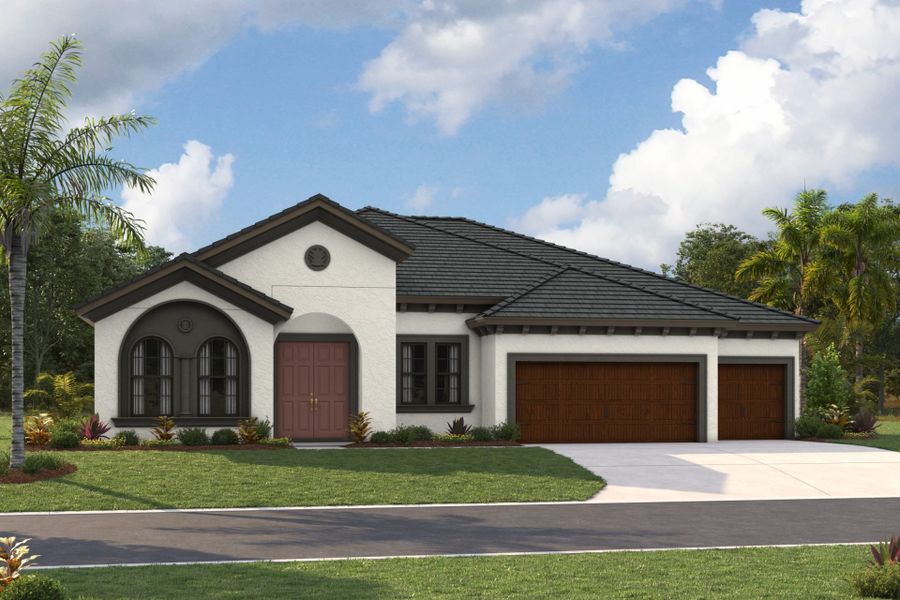 Representative exterior photo of a completed home built from the Key Largo by Homes by WestBay in Oakfield, Parrish, FL (Image 7).