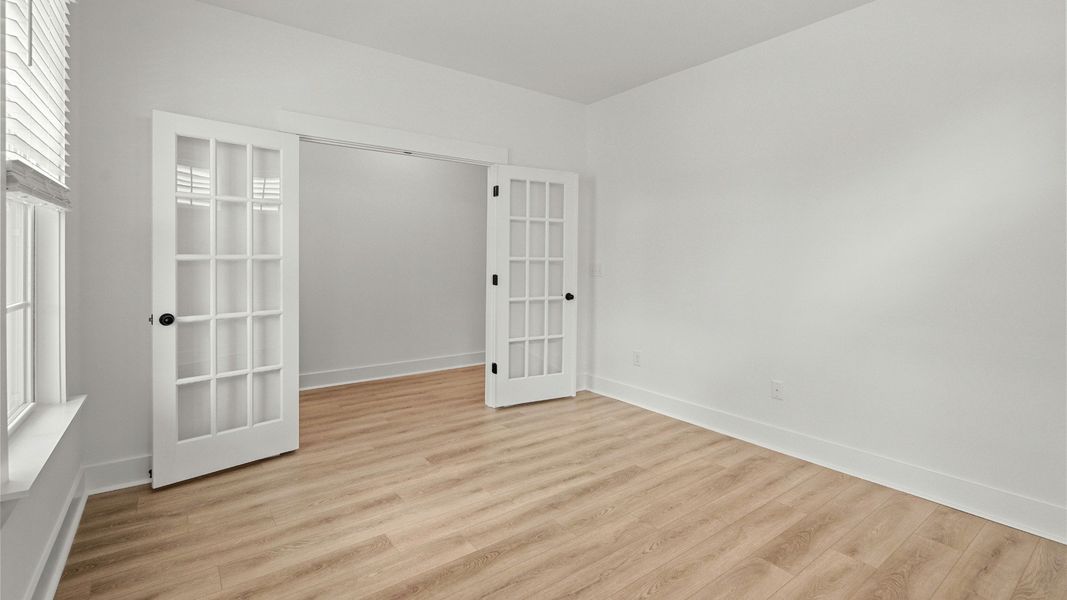 Flex room with french doors