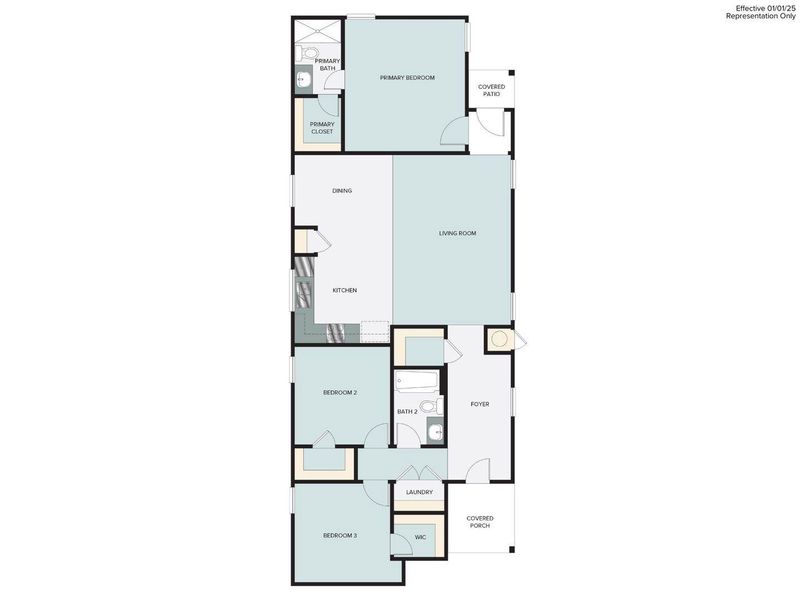 2D floor plan layout of this home in Harvest Ridge, Elgin, TX (Image 6).