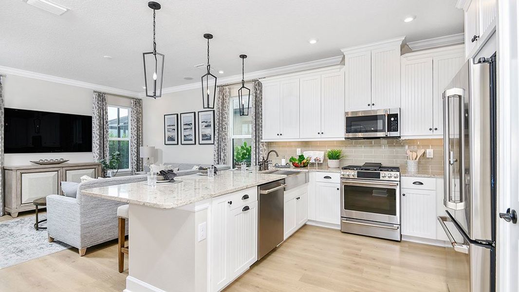 Representative furnished interior of a home built from the Boca Grande by Taylor Morrison in The Waters at Center Lake Ranch, St. Cloud (Image 3). Representative furnished interior of a home built from the Boca Grande by Taylor Morrison in The Waters at Center Lake Ranch, St. Cloud (Image 3).