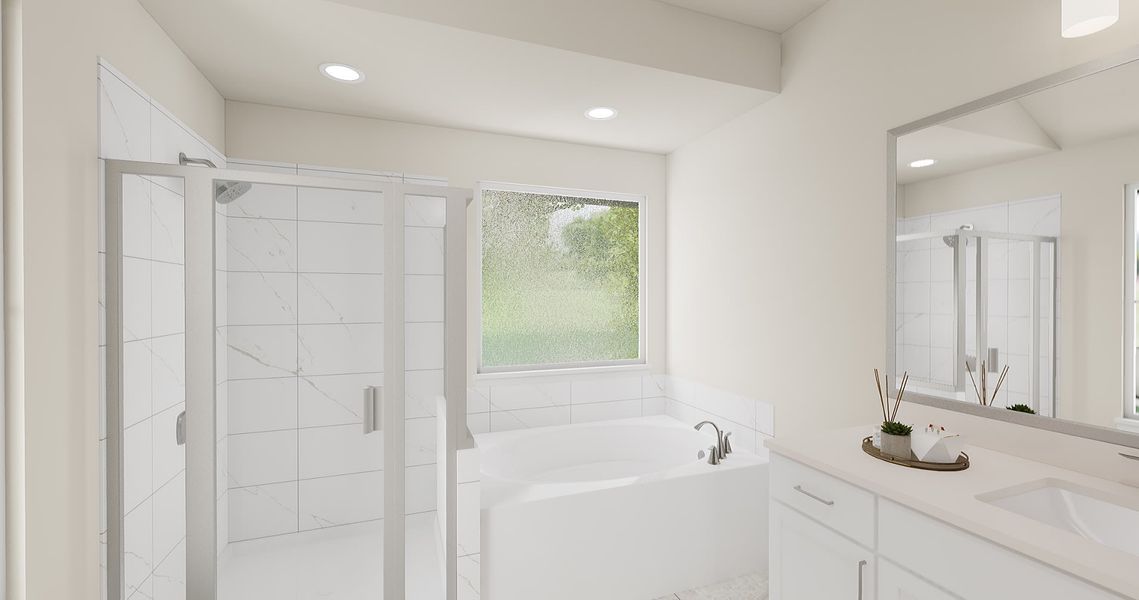 Representative furnished interior of a home built from the Landau by Tri Pointe Homes in Painted Tree, McKinney (Image 12).