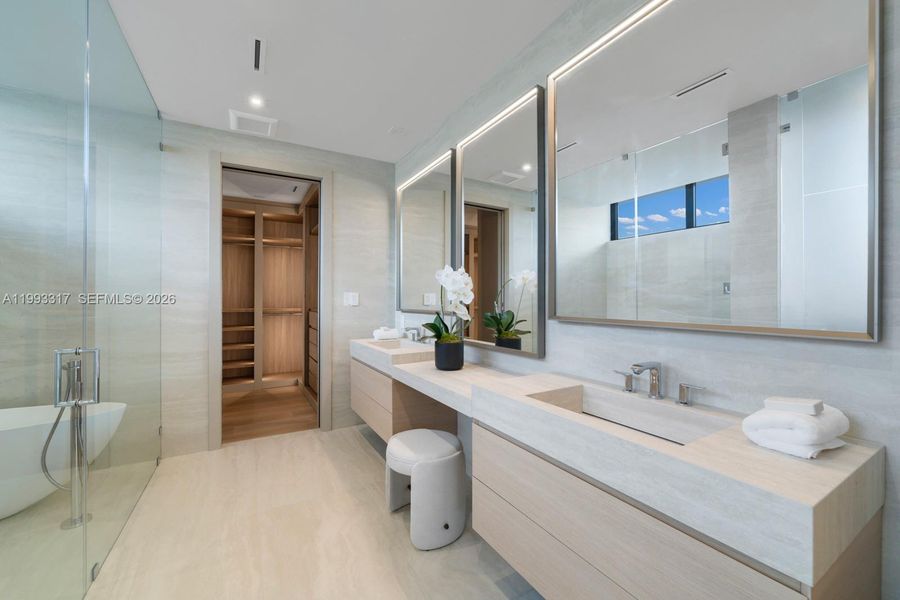 Furnished interior view inside a new home in , Miami (Image 43).