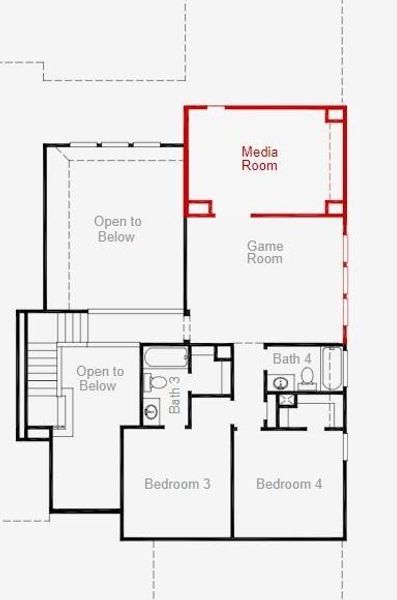 Brookshire 2nd floor diagram with Media Room