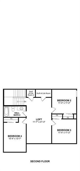 The Tigris II floor plan by K. Hovnanian Homes. 2nd Floor shown. *Prices, plans, dimensions, features, specifications, materials, and availability of homes or communities are subject to change without notice or obligation.