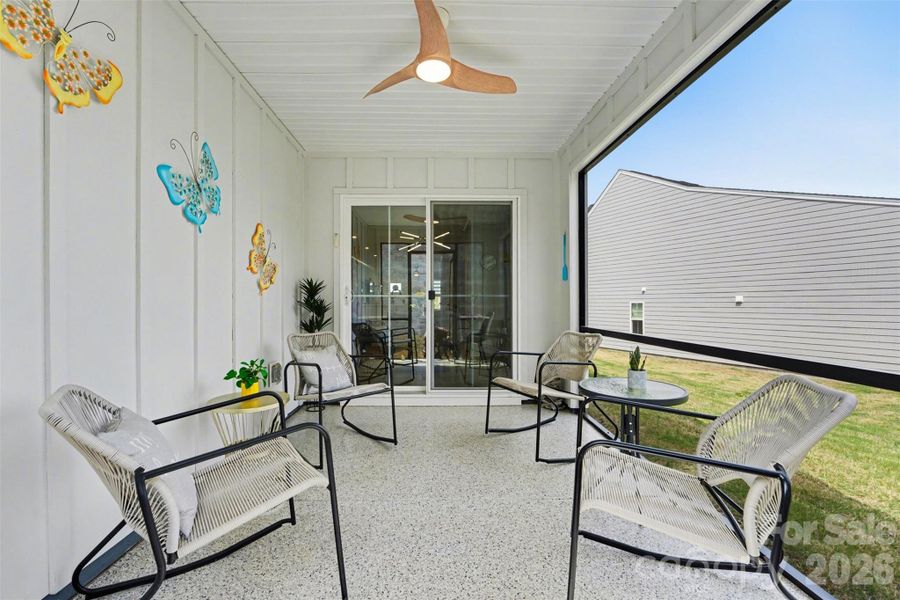 Exterior details and patio area of a home in Smith Village Townhomes, Troutman (Image 4).