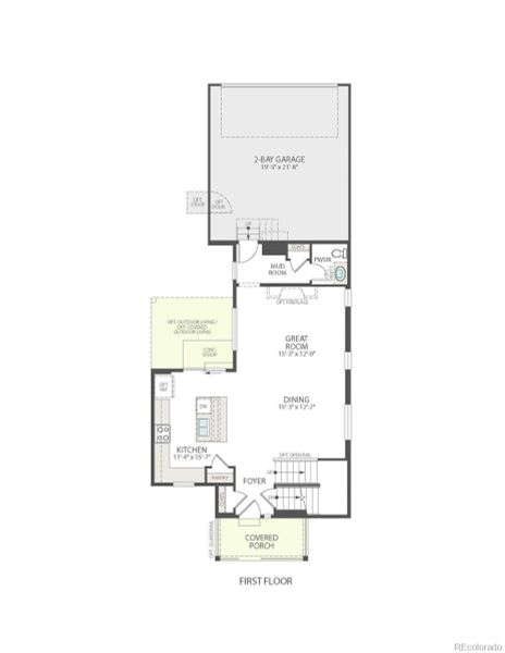 2D floor plan layout of this home in Painted Prairie, Aurora, CO (Image 5).