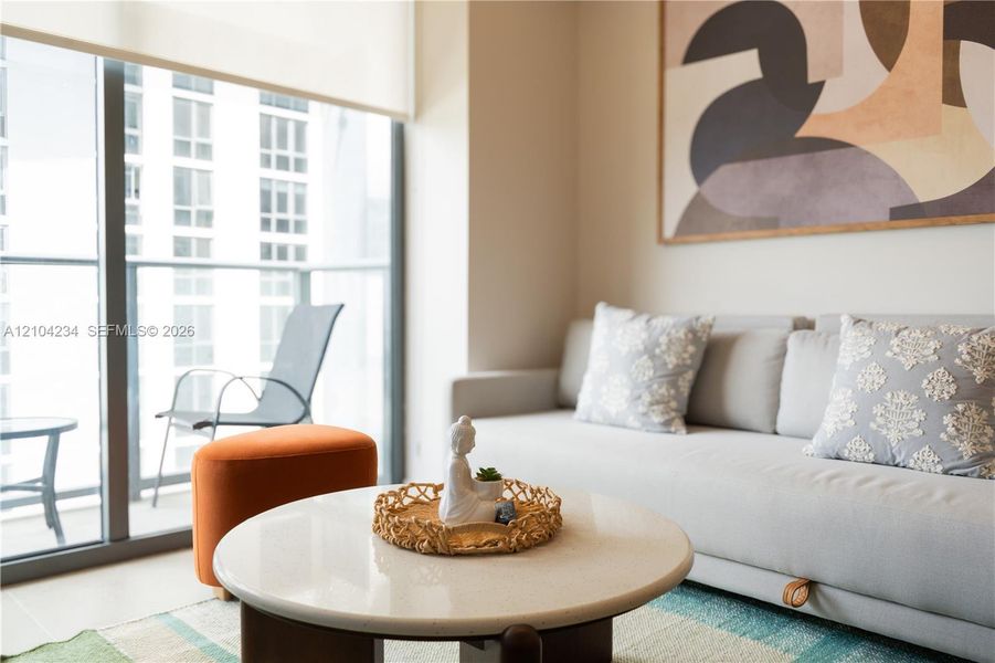 Furnished interior view inside a new home in , Miami (Image 8). Furnished interior view inside a new home in , Miami (Image 8).
