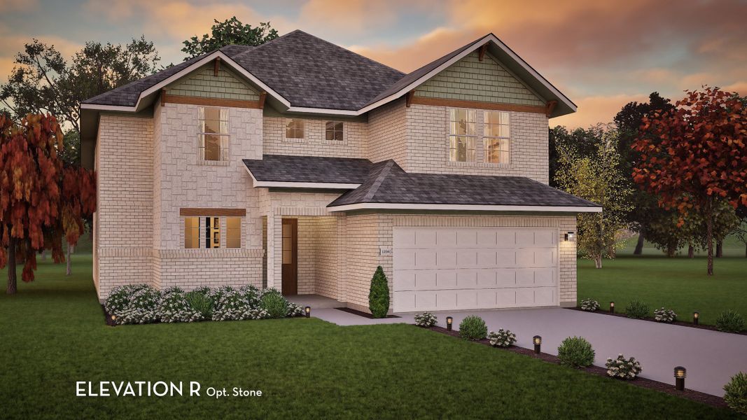 Representative exterior photo of a completed home built from the San Marcos by CastleRock Communities in Solterra, Mesquite, TX (Image 20). Representative exterior photo of a completed home built from the San Marcos by CastleRock Communities in Solterra, Mesquite, TX (Image 20).