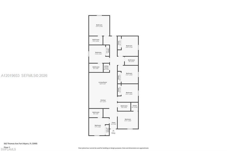 2D floor plan layout of this home in , Fort Myers, FL (Image 5).