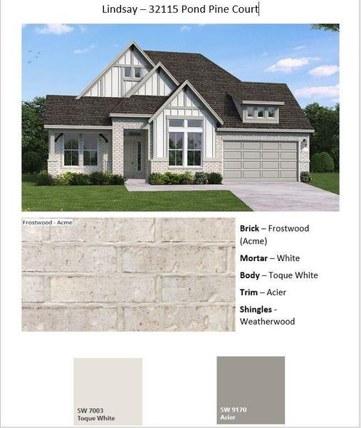 Sample of building materials used in homes in The Meadows at Imperial Oaks, Spring (Image 4).