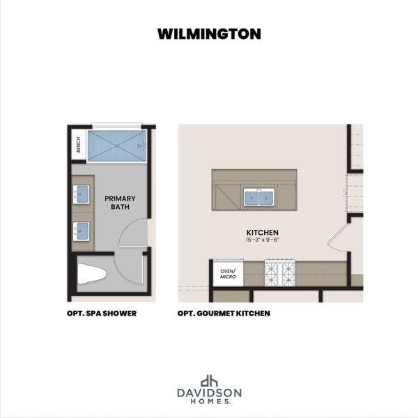 2D floor plan layout for the The Wilmington II A Exterior by Davidson Homes LLC in Townes at North Main, Lillington, NC (Image 5).