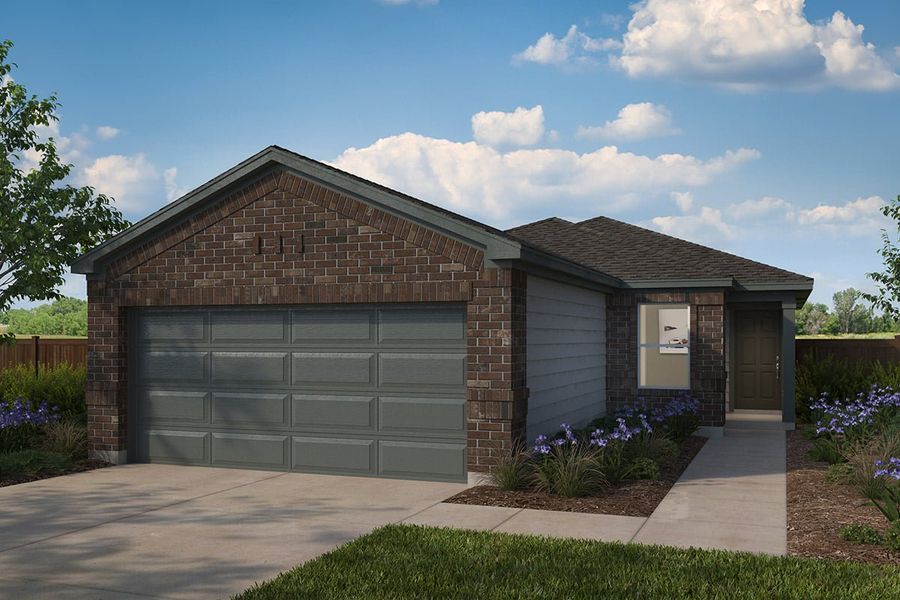 Front exterior of a new home in Sunset Oaks, Maxwell, TX, highlighting curb appeal (Image 1). Front exterior of a new home in Sunset Oaks, Maxwell, TX, highlighting curb appeal (Image 1).