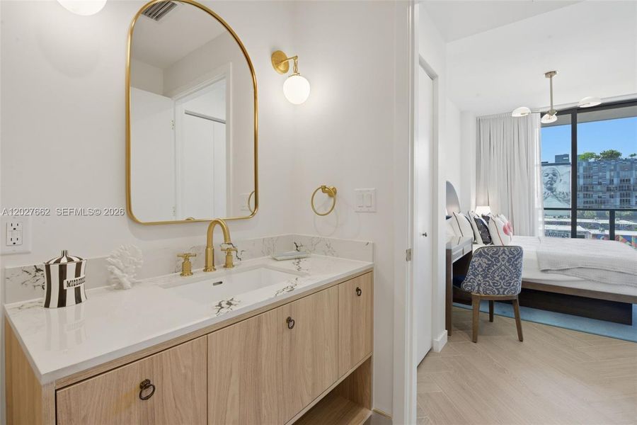 Furnished interior view inside a new home in , Miami (Image 11).