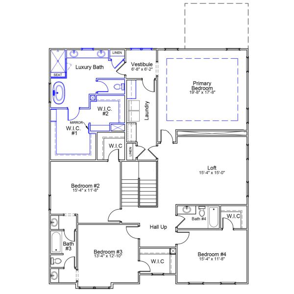 2D floor plan layout of this home in Hendrix Farms, Lexington, SC (Image 3).