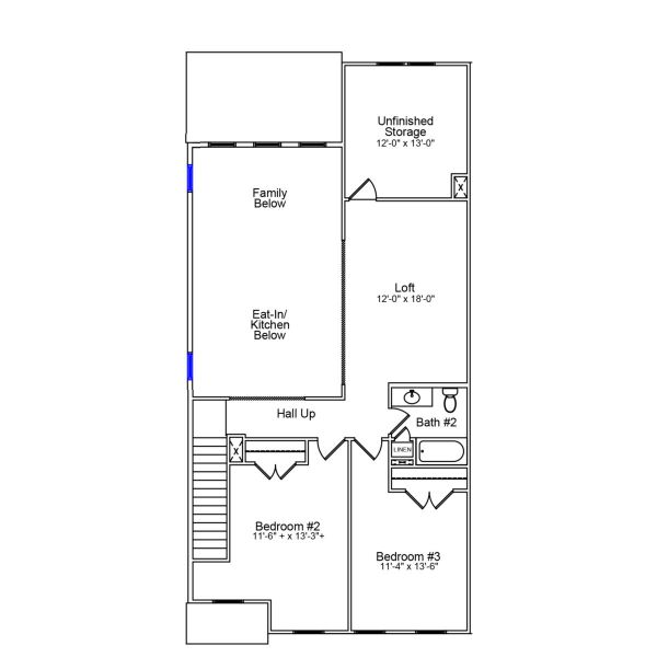 2D floor plan layout of this home in Ovation at Sweetbrier, Durham, NC (Image 3).
