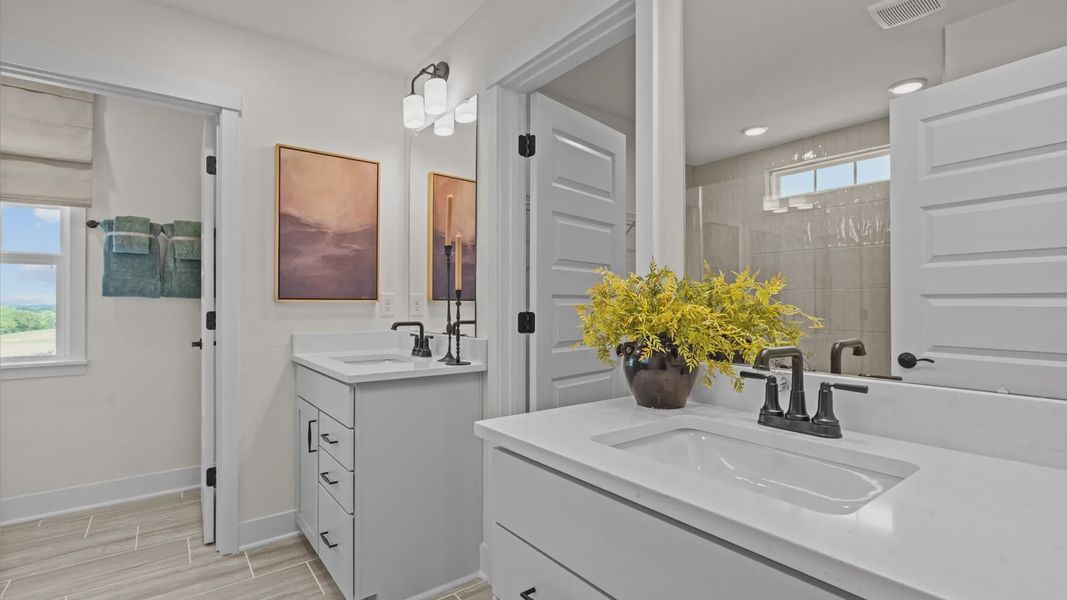 Representative furnished interior of a home built from the Beramont by DRB Homes in Station Pointe, Angier (Image 28).