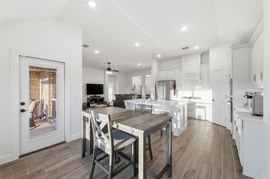 Breakfast dining space has door leading to patio Breakfast dining space has door leading to patio