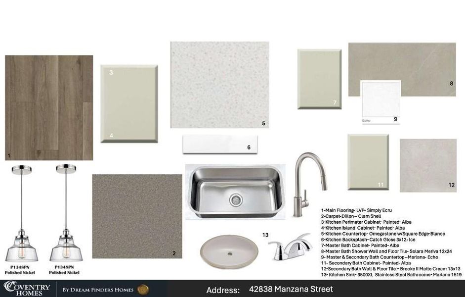 Sample of building materials used in homes in Escondido, Magnolia (Image 5). Sample of building materials used in homes in Escondido, Magnolia (Image 5).